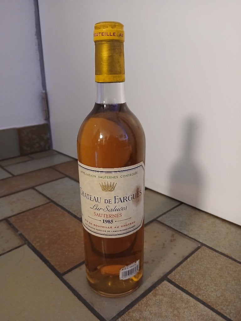 Vin Sauternes Château de Fargues 1985, Collections, Vins, Pleine, Comme neuf, Vin blanc, Enlèvement