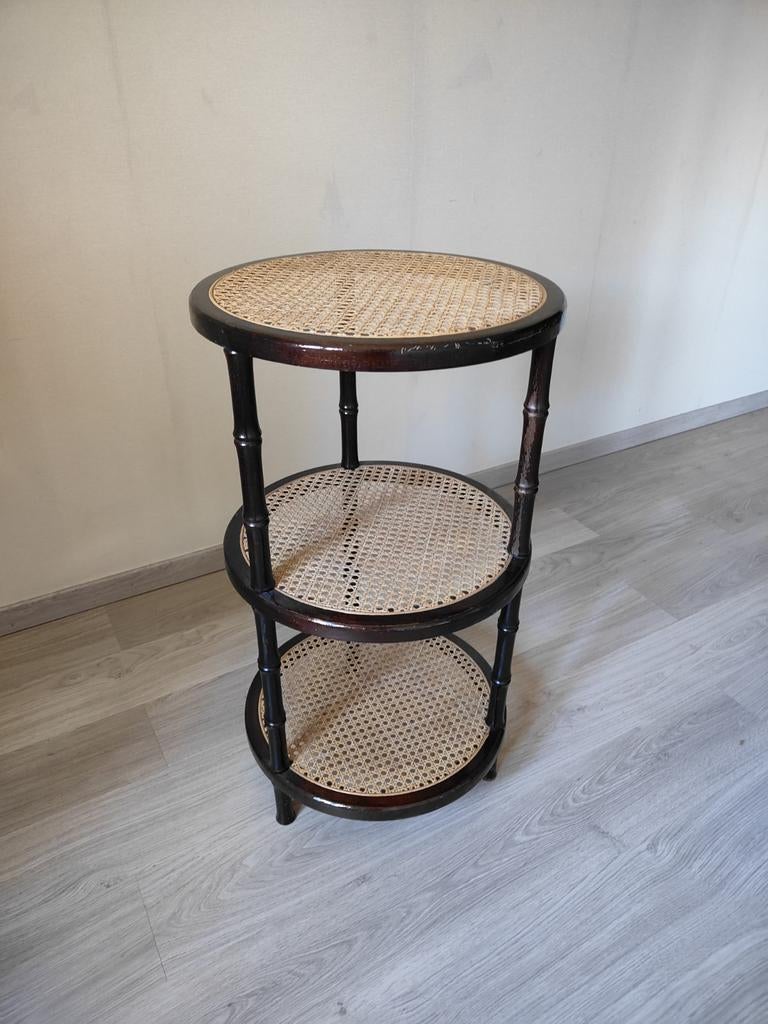 Mooi rond rotan bijzettafeltje, Ophalen, Rond
