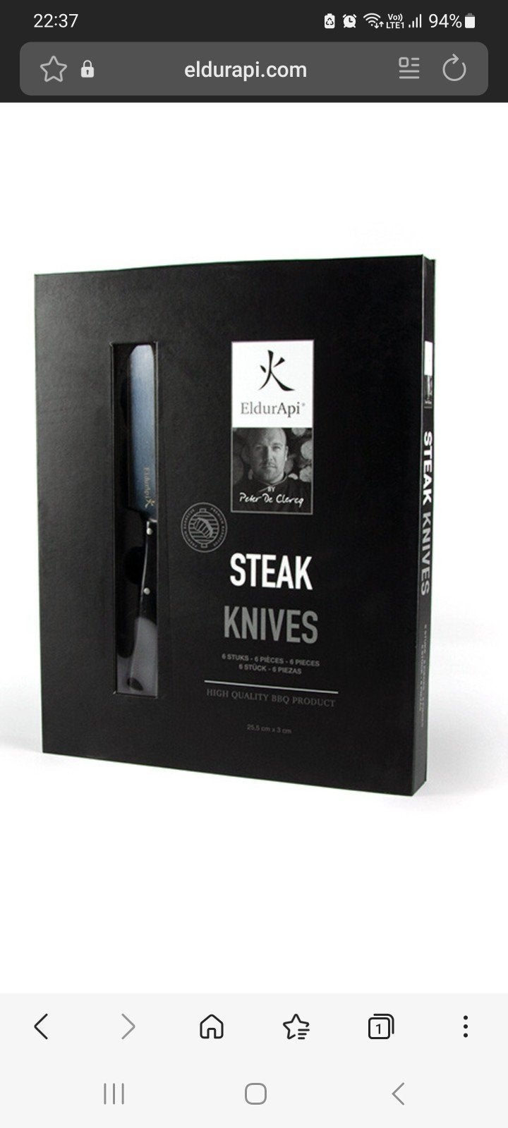 NieuE steakmessenset peter de clerck. Eldurapi, Ophalen