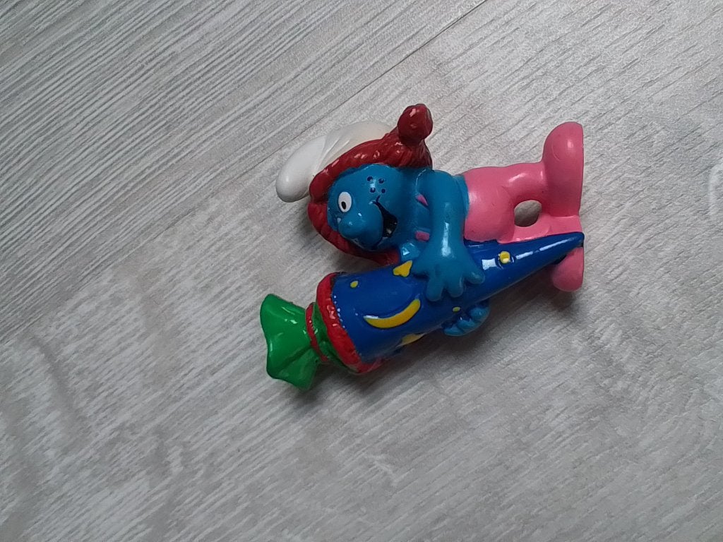 schtroumpfs smurf schtroumpfette 20435 sasette avec cornet, Envoi, Comme neuf, Schtroumpfette, Poupée, Figurine ou Peluche