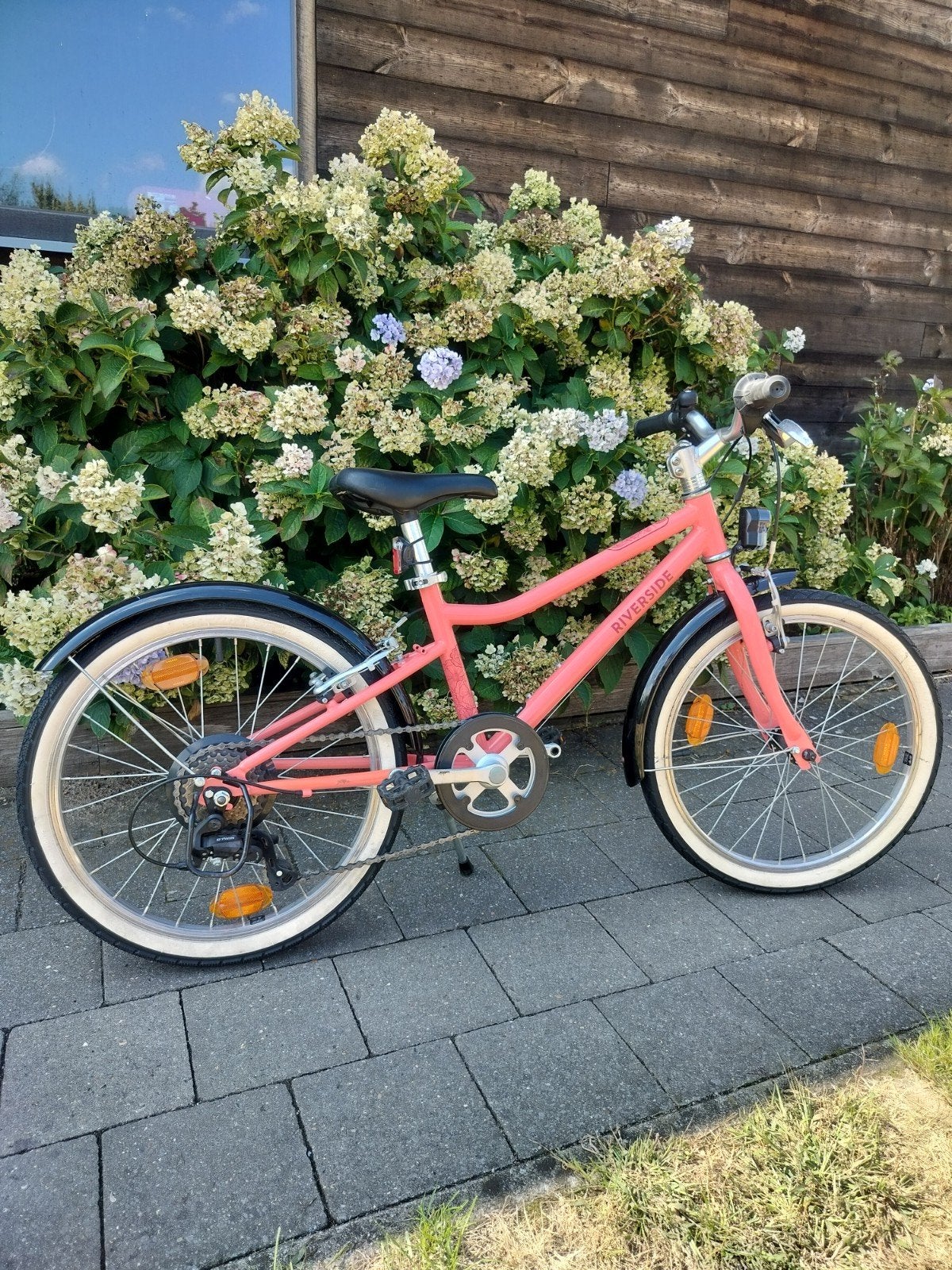 kinderfiets 20 inch btwin riverside 500, Fietsen en Brommers, Fietsen | Meisjes, Ophalen, Btwin Riverside, Velgrem, Versnellingen