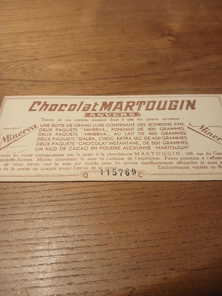 Chocolat martougin, Collections