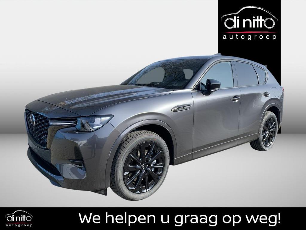 Mazda CX-60 2.5L e-SKYACTIV PHEV 327 hp 8AT Homura Plus AWD, Auto's, Mazda, Automaat, Stof, Zwart, 2500 kg