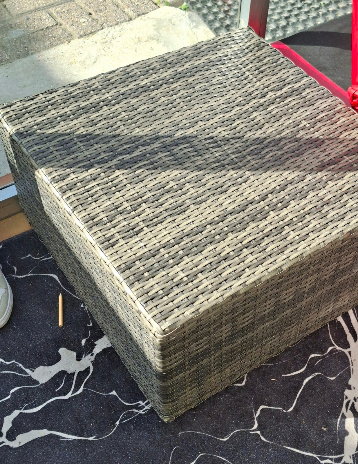 Laag tuintafeltje 63x63x30h, Tuin en Terras, Ophalen, Gebruikt, Kunststof