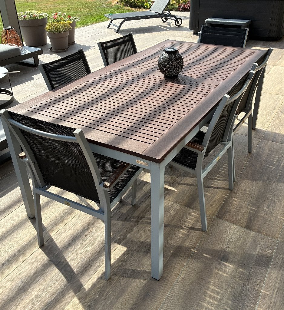 Table et chaises de jardin, Jardin & Terrasse, Ensembles de jardin, Utilisé, Sets de jardin, Aluminium, 6 places, Enlèvement