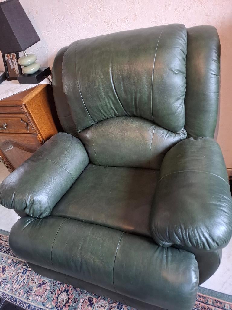 Semi lederen salon, Enlèvement, Utilisé, Cuir, Klassiek landelijk