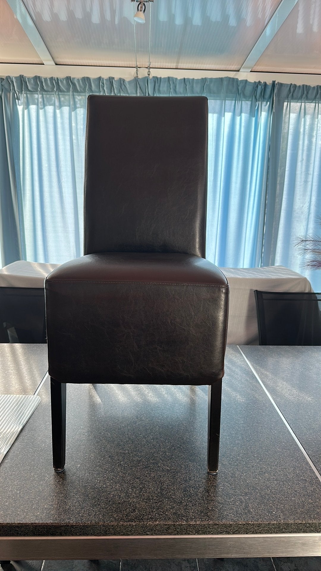 Stoelen, Ophalen, Bruin, Leer, Zo goed als nieuw