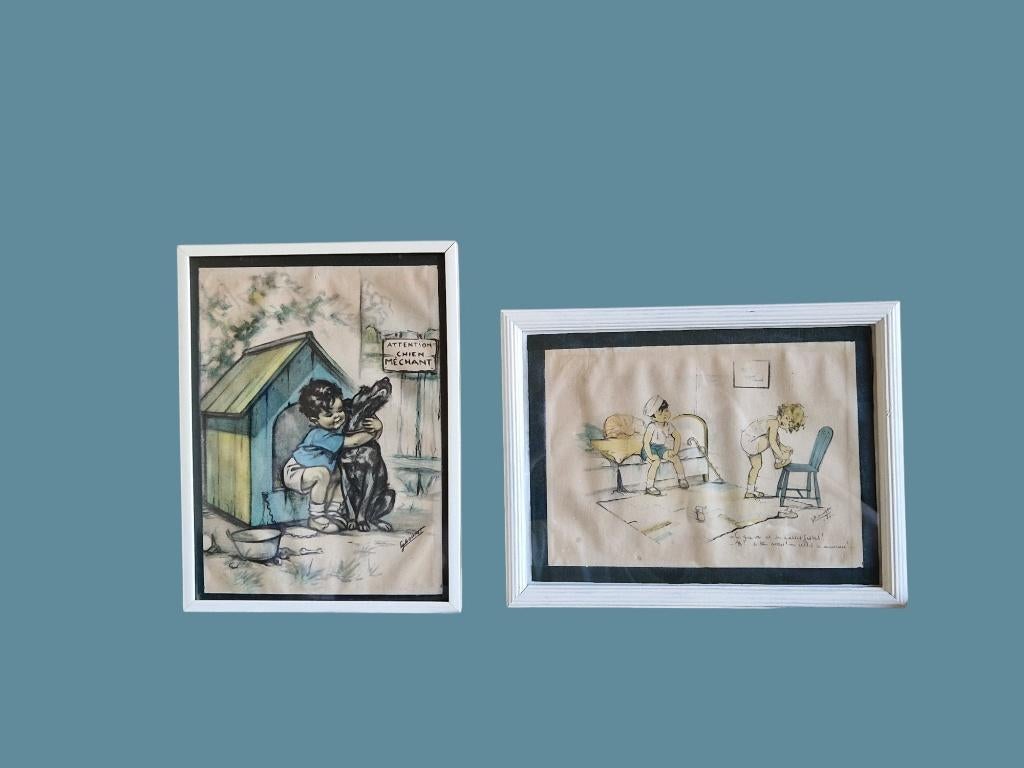 Germaine Bouret 2 kleurenlitho's, Antiek en Kunst, Ophalen of Verzenden