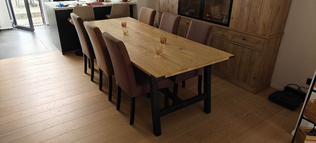 Table en manguier + chaises - Maisons du Monde, 75 cm ou plus, 200 cm ou plus, Enlèvement, Utilisé