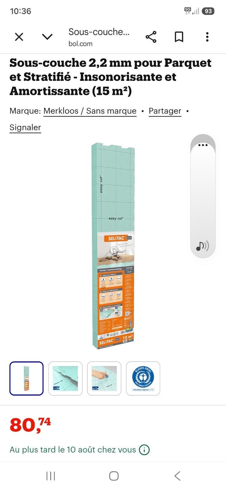 Ondervloer  parket, laminaat van 2,2 mm   15 m2, Doe-het-zelf en Bouw, Vloerdelen en Plavuizen, Ophalen, Nieuw, Parket