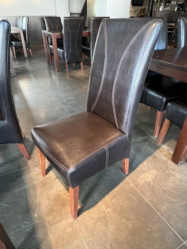 Bruin lederen stoel - 60 stuks, Enlèvement, Utilisé, Mobilier