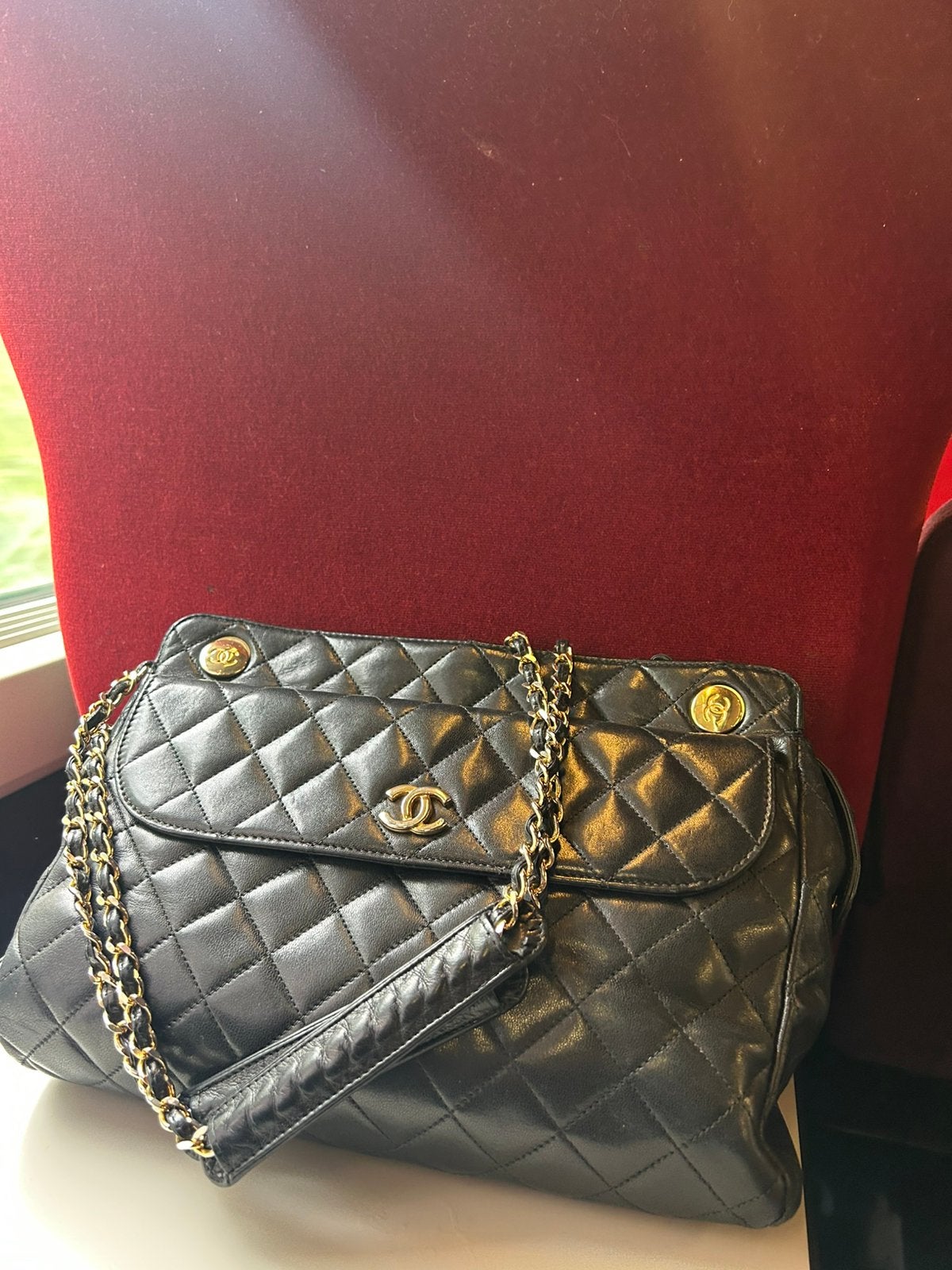 Chanel handtas vintage, Enlèvement, Utilisé, Bleu, Sac à bandoulière