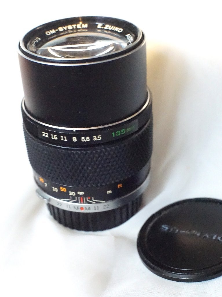 Olympus-OM-Zuiko-Auto-T 135 mm 3,5, Audio, Tv en Foto, Ophalen of Verzenden, Gebruikt, Spiegelreflex, Olympus