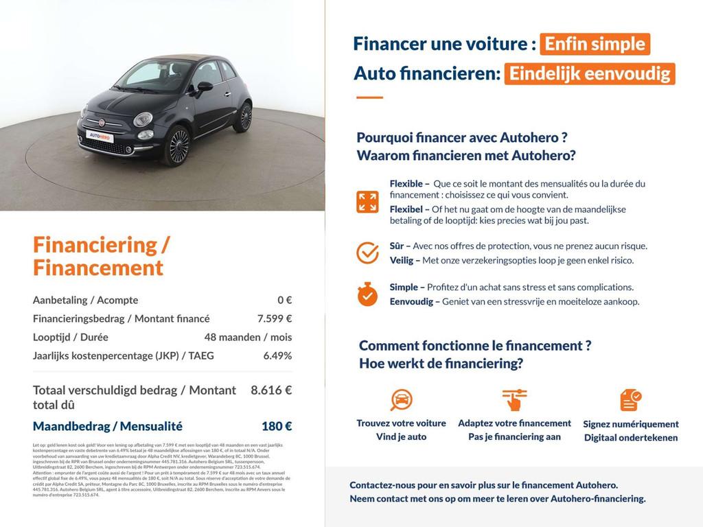 Fiat 500C 1.2 Lounge (année de construction 2018), 1242 cm³, Achat, Boîte manuelle, 905 kg