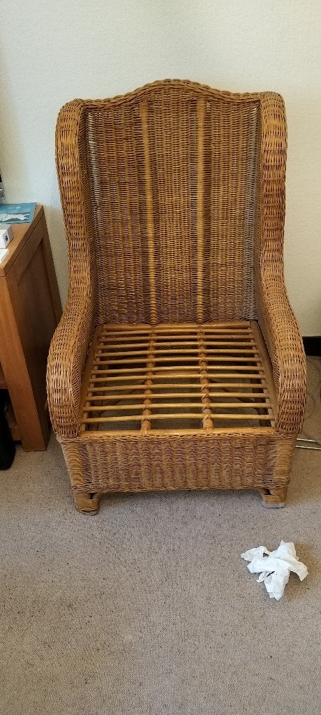 Lot 2 fauteuils en osier, 75 à 100 cm, Osier ou Rotin, Utilisé, 50 à 75 cm
