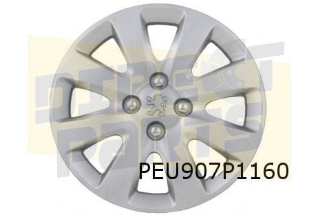Peugeot 207 CC Wieldop 16'' (design 'Perth') Origineel! 9800, Auto diversen, Wieldoppen, -, Verzenden, -, Nieuw