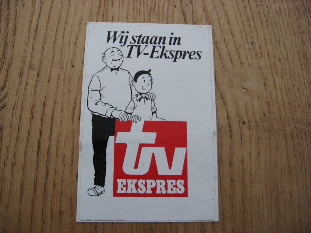Sticker Lambik Suske Ik sta in TV-Ekspres Suske en Wiske, Verzamelen, Ophalen of Verzenden, Suske en Wiske, Nieuw, Plaatje, Poster of Sticker