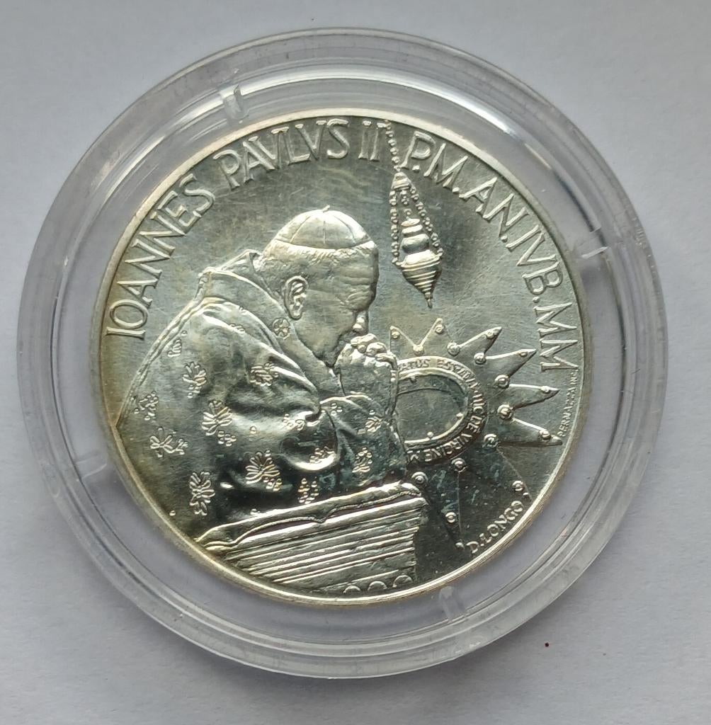 2000 lire 2000 Jezus vaticaan PROOF in etui met certificaat, Ophalen of Verzenden, Overige landen, Losse munt, Zilver