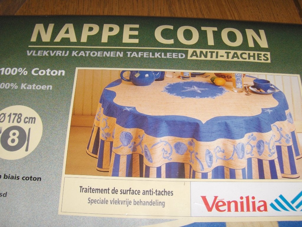 Nappe ronde de 1 m 78 en textile protégé. Imperméabilisée, Nappe, Enlèvement ou Envoi, Neuf