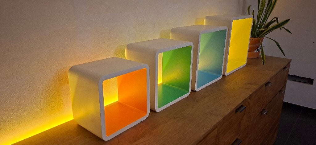 Cubes design Kare, Antiquités & Art, Enlèvement, Décoration murale, Multicolore, Bois