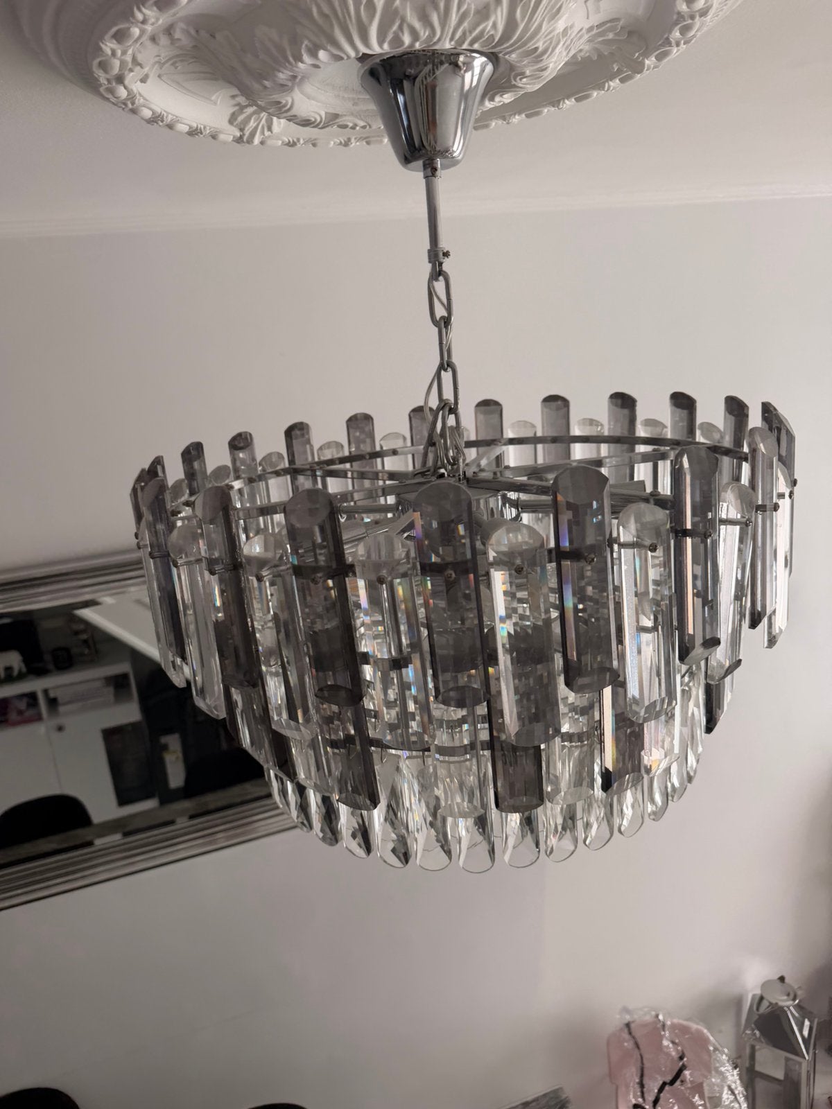 Lustre cristal moderne, Huis en Inrichting, Ophalen, Zo goed als nieuw