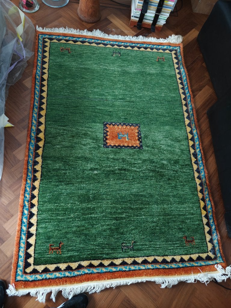 Handgeknoopt wollen IKEA Indo-Gabbeh tapijt (120x180 cm), Huis en Inrichting, Stoffering | Tapijten en Vloerkleden, Ophalen, Gebruikt