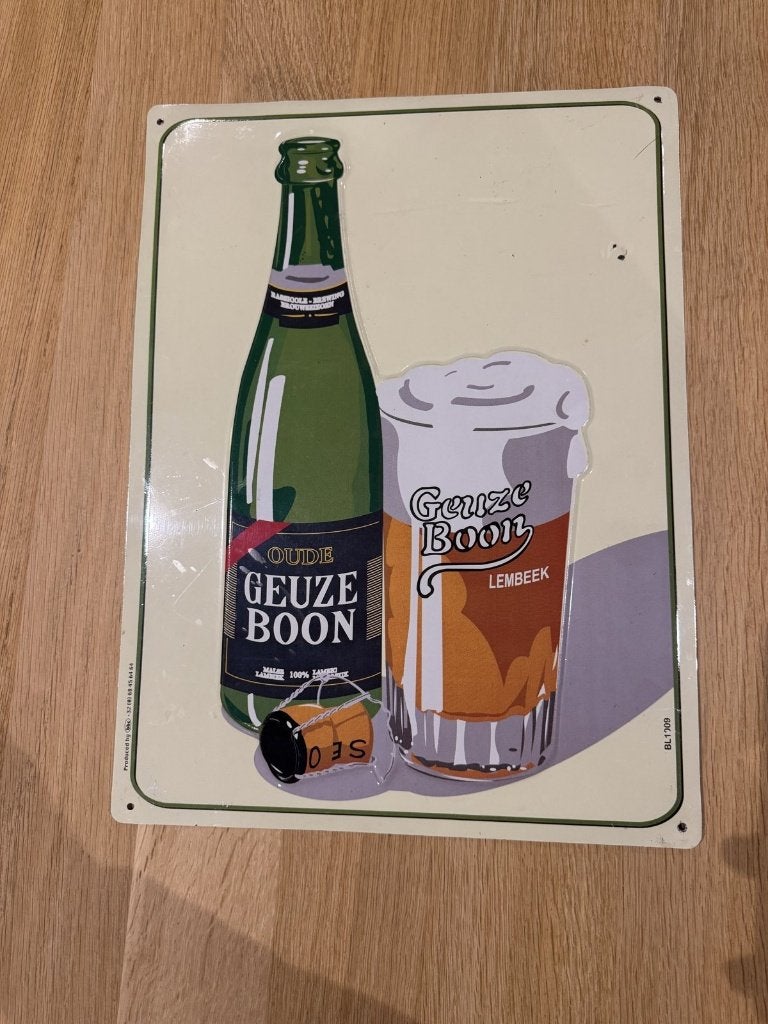 Lot bierborden: 2 x Oude Geuze Boon + Ichtegem's Oud Bruin, Verzamelen, Ophalen, Gebruikt