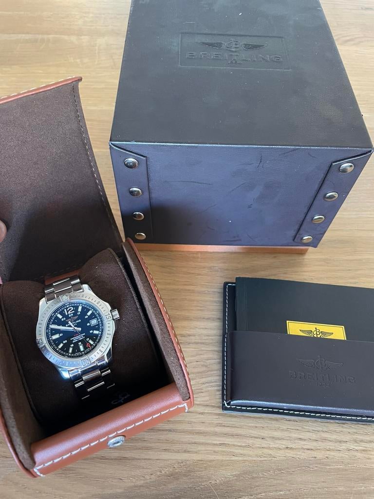 Breitling Colt Automaat 41, full set, Handtassen en Accessoires, Horloges | Heren, Ophalen, Zo goed als nieuw, Breitling