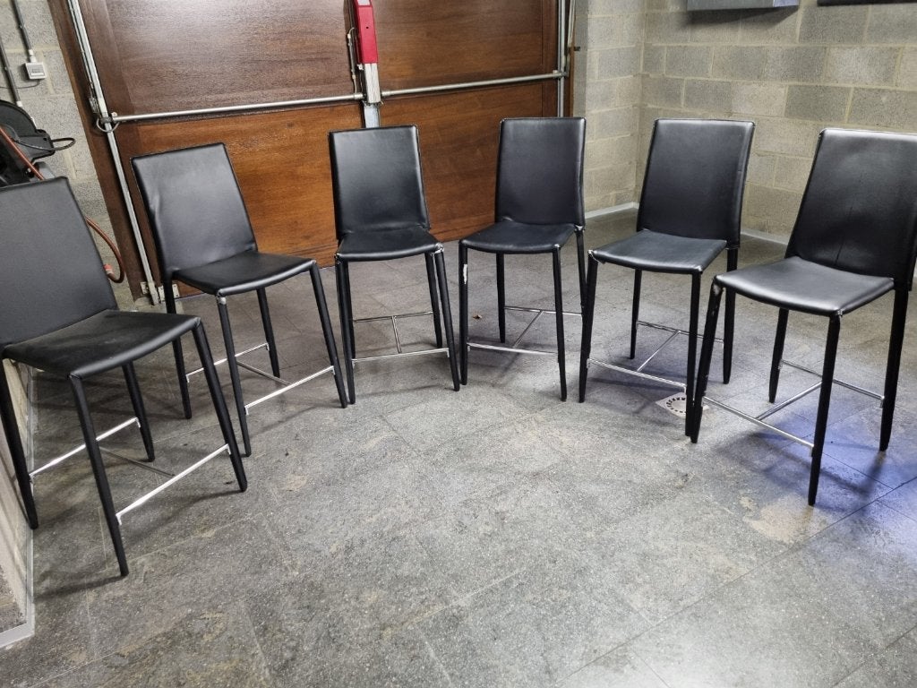 Tabourets Cuisine, simili cuir noir ( 5 disponibles), Synthétique, Enlèvement, Utilisé, 60 à 90 cm
