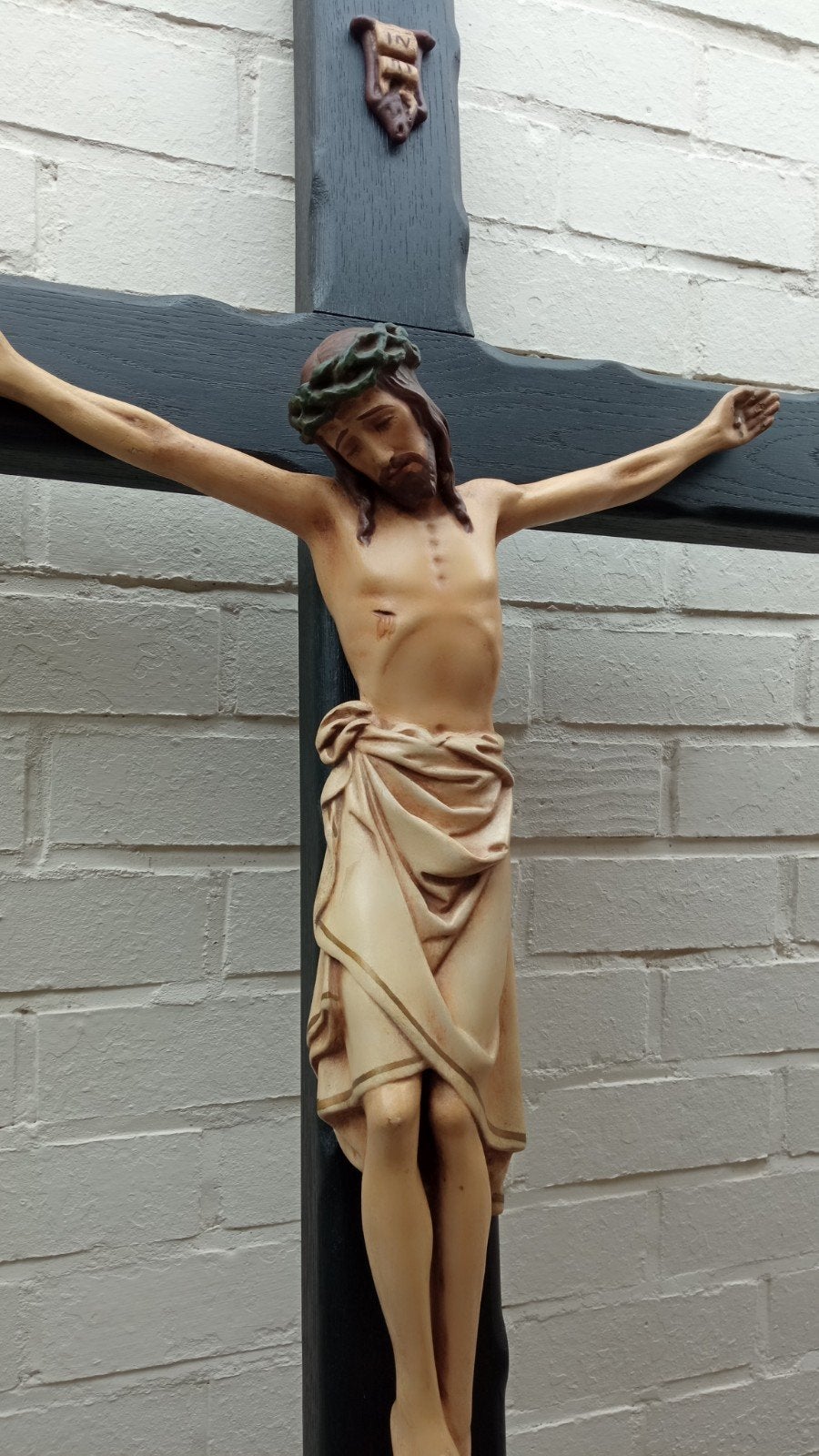 Groot houten kruis, Antiek en Kunst, Antiek | Religieuze voorwerpen, Ophalen