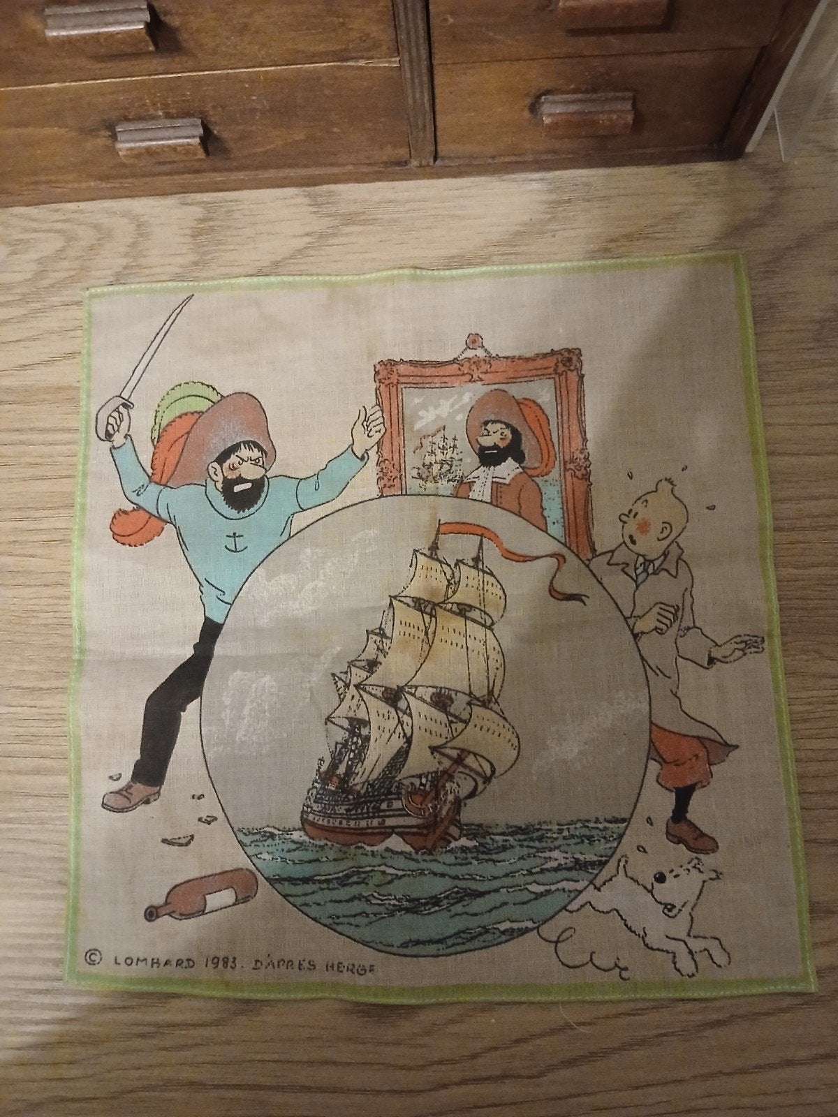 kuifje zakdoek ,de schat van ..lombart, Verzamelen, Ophalen of Verzenden, Kuifje