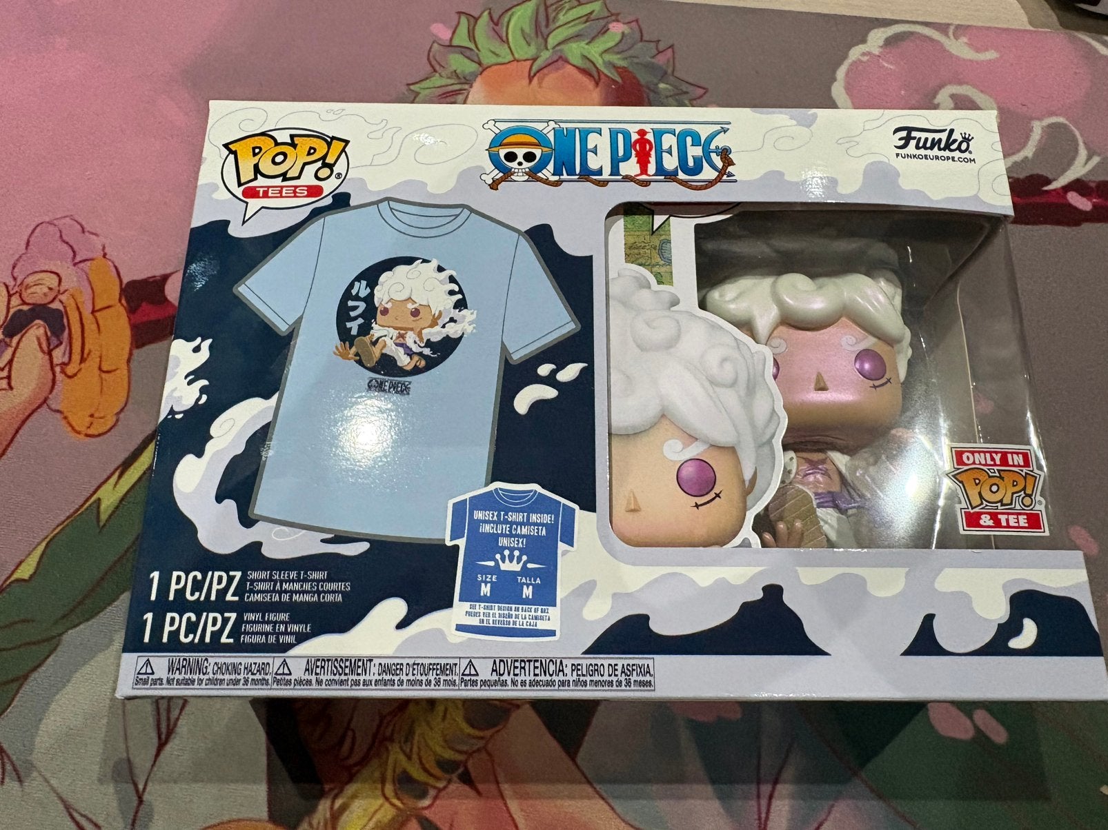 1607 Luffy Gear Five Funko Pop! Tee Shirt Maat M Pearl glow, Ophalen of Verzenden, Zo goed als nieuw