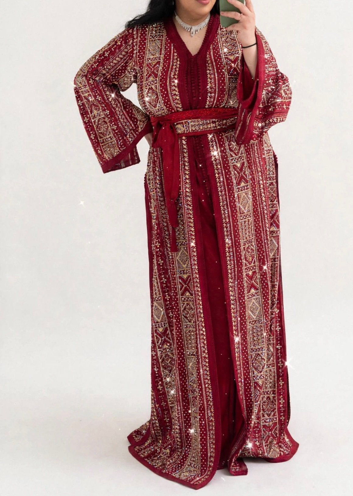 Magnifique Takchita/Caftan  bordeaux, Vêtements | Femmes, Enlèvement, Comme neuf, Taille 42/44 (L), Rouge