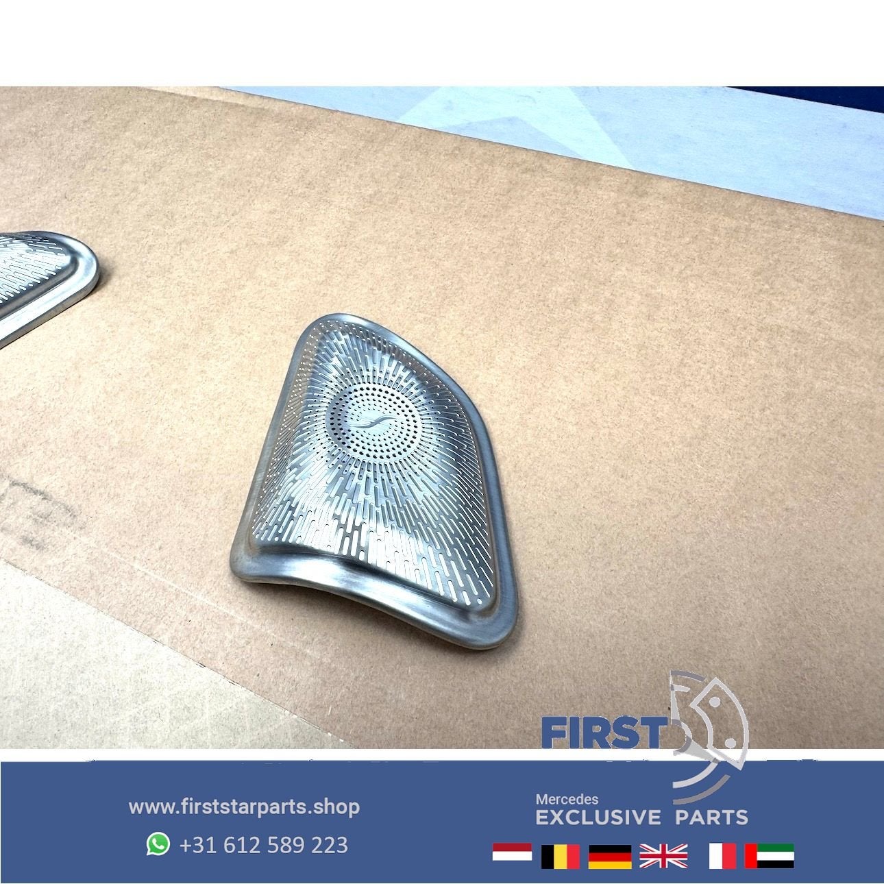 AMG BURMESTER SPEAKER COVERS Mercedes C E KLASSE CHROOM EMBL, Gebruikt, -, Ophalen of Verzenden, -