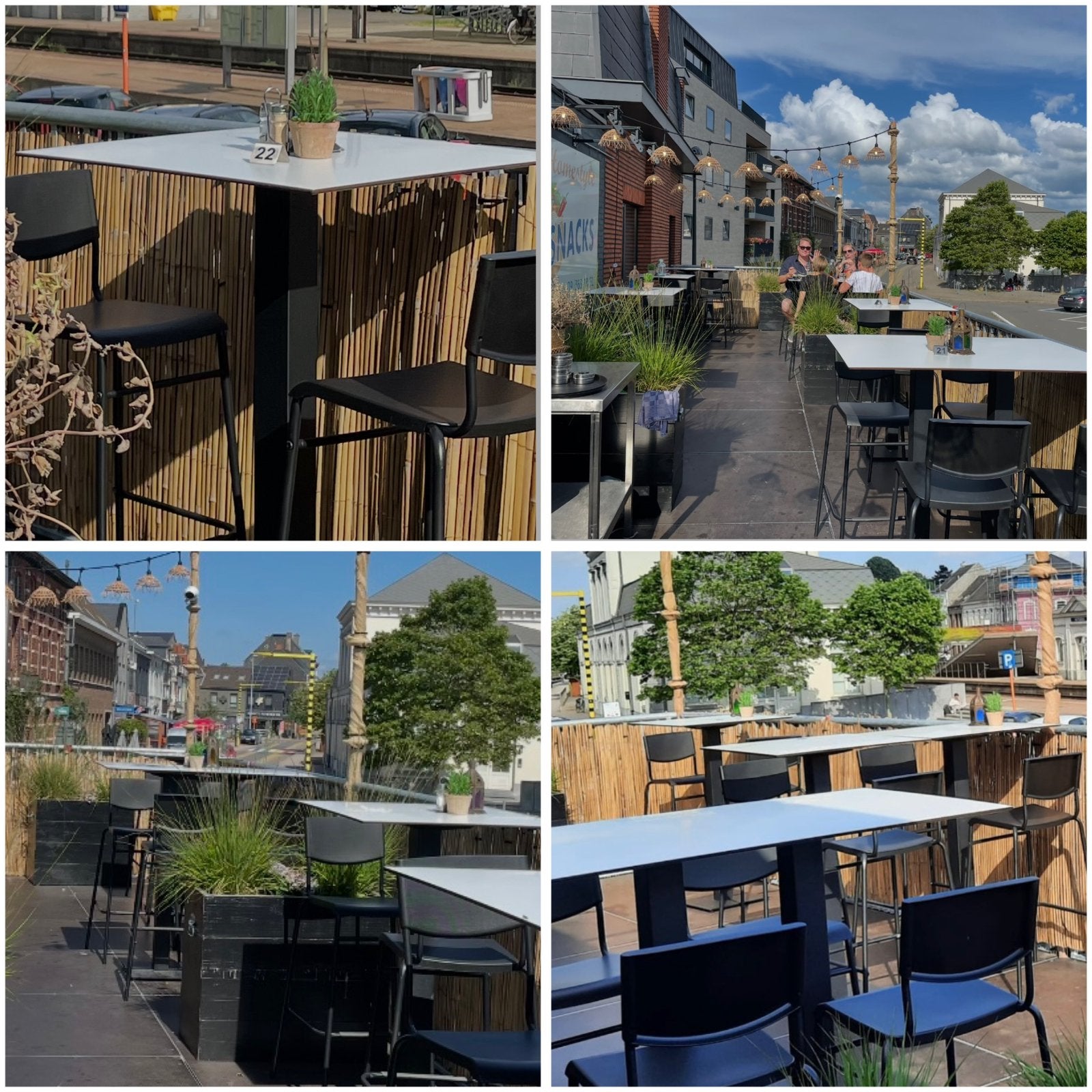HORECA TERRASMEUBILAIR- 8 staantafels en 24 barkrukken, Tuin en Terras, Ophalen, Zo goed als nieuw