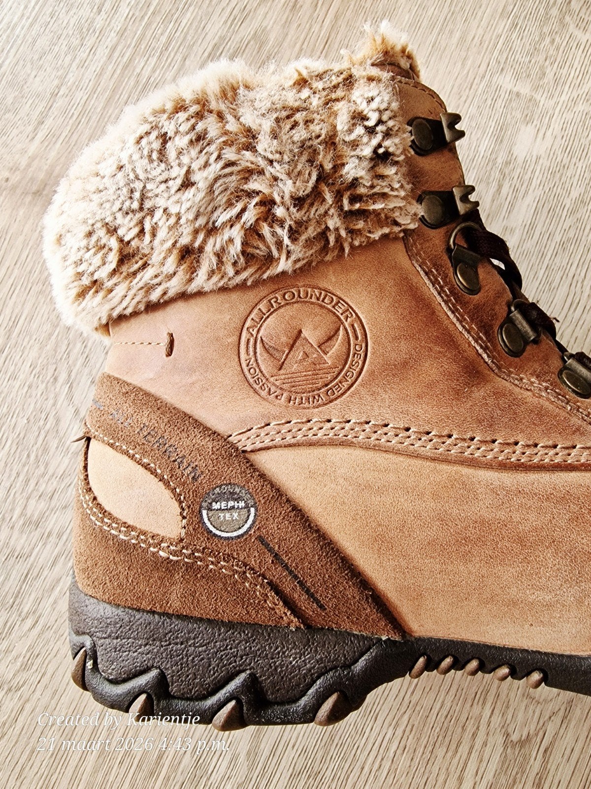 Mephisto winterboots (38,5) gevoerd met pels (bruine tinten), Chaussures de marche, Mephisto, Enlèvement ou Envoi, Brun