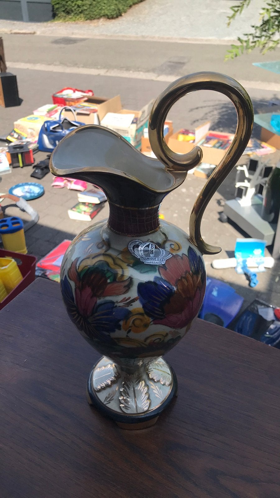 Bequet Quaregnon vaas, Ophalen