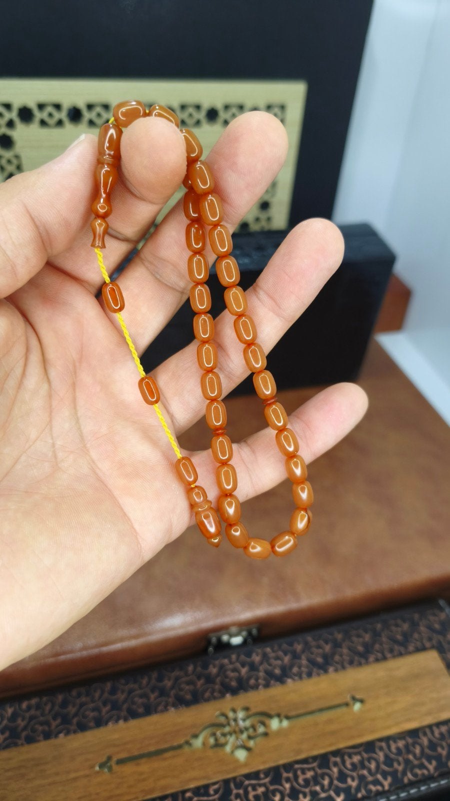 8/6 mm Sıkma Kehribar Sistemli Tesbih, Handtassen en Accessoires, Kettingen, Ophalen of Verzenden