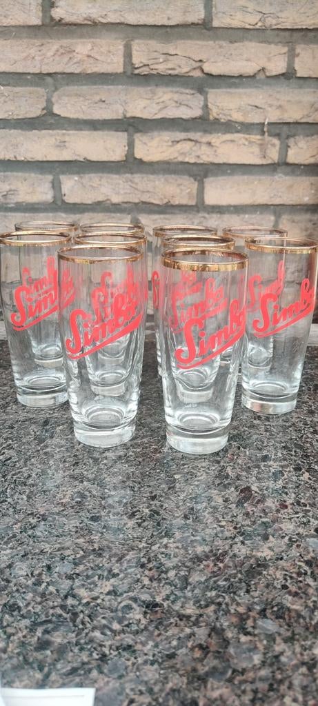 Glazen Simba brouwerij zeeberg Aalst, Ophalen of Verzenden