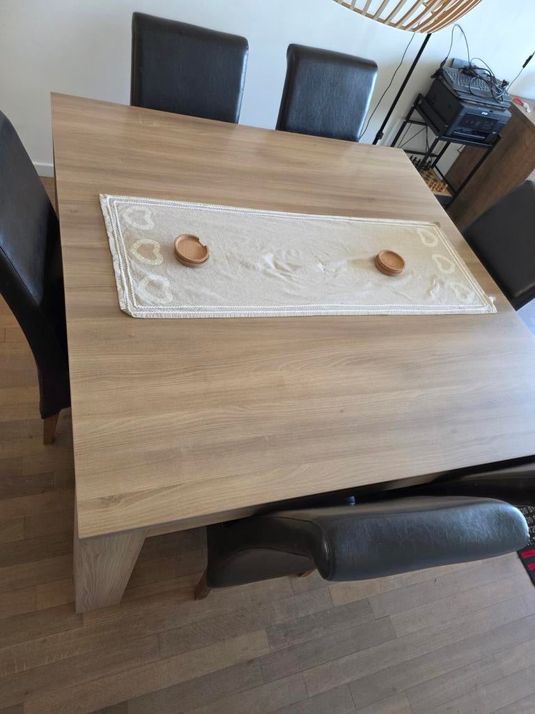 Tafel en stoelen, Ophalen, Gebruikt, 150 tot 200 cm, Vierkant