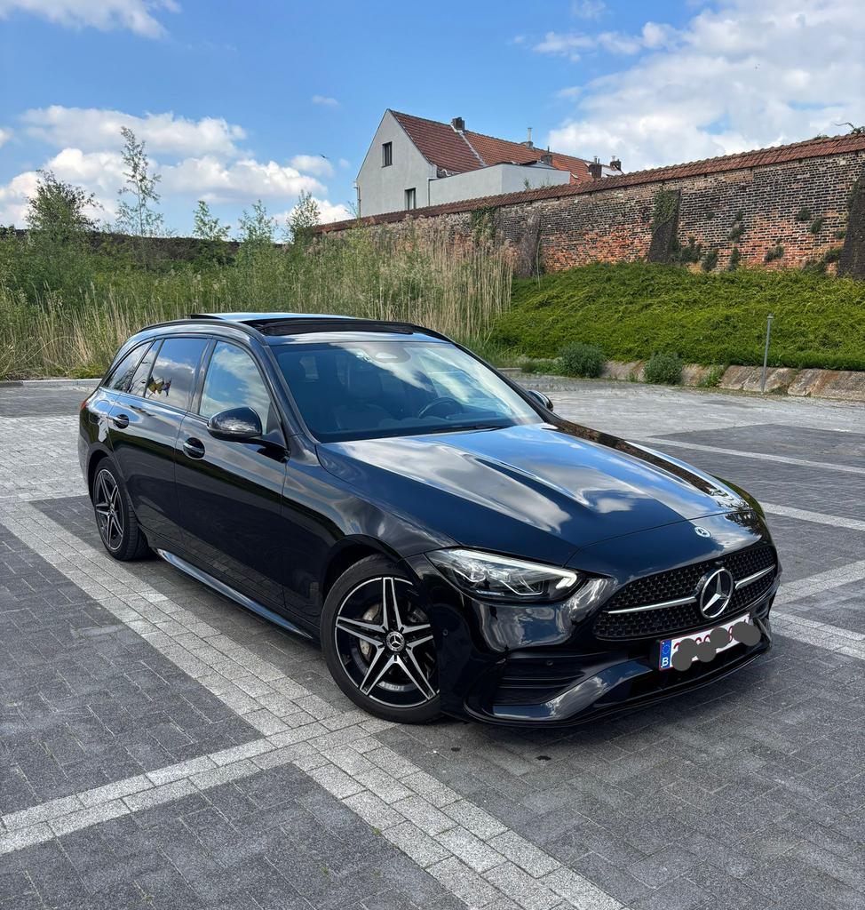 Mercedes C klasse C200d AMG LINE 12M garantie, Auto's, Automaat, 4 cilinders, Zwart, Leder