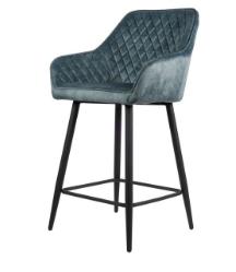 4 design barkrukken – blauw velvet – zithoogte 65 cm, Ophalen, 60 tot 90 cm, Nieuw, Metaal
