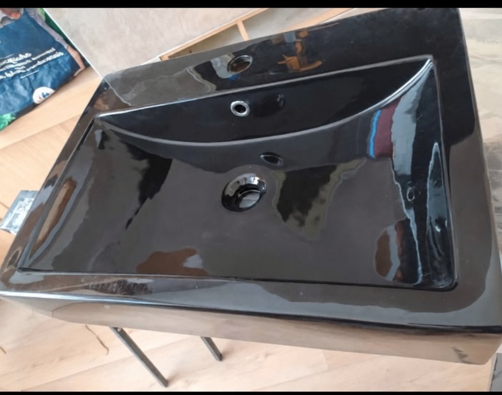 Lavabo noir brillant 63  45 cm, Enlèvement, Neuf, Lavabo