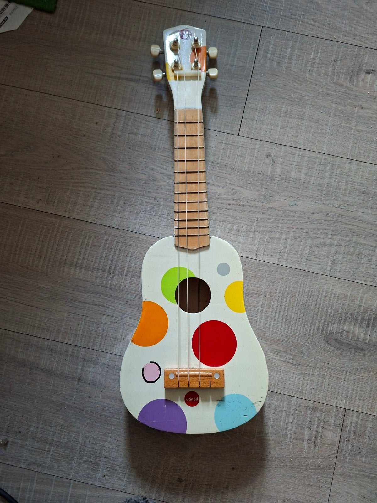kleine houten speelgoedgitaar/ukeleke, Ophalen, Gebruikt, 2 tot 4 jaar, Van hout