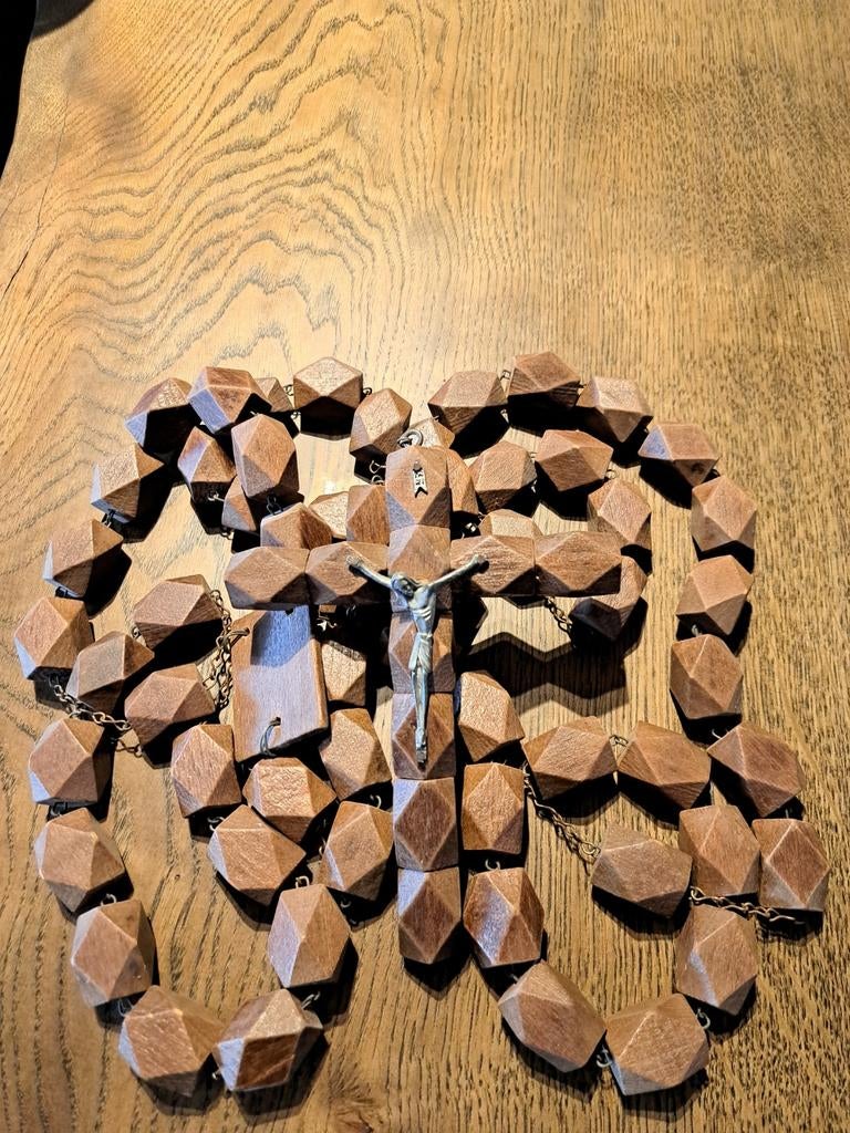 Grote houten paternoster, Antiek en Kunst, Antiek | Religieuze voorwerpen, Ophalen
