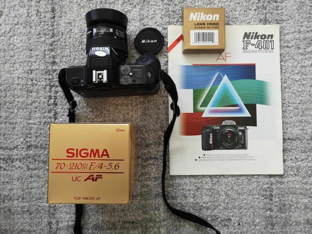 Fotocamera Nikon F-401S met 2 lenzen, Audio, Tv en Foto, Fotocamera's Analoog, Ophalen of Verzenden, Zo goed als nieuw, Spiegelreflex