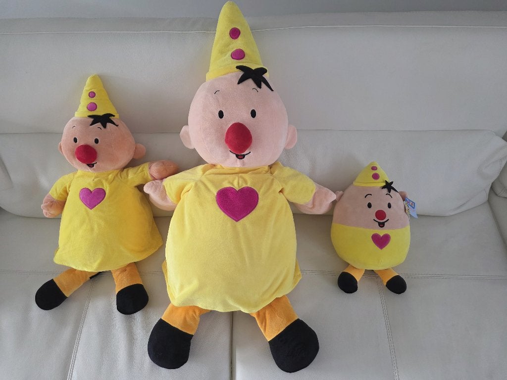 grote Bumba knuffel 90 cm , Bumba 60 cm en 30 cm, Kinderen en Baby's, Ophalen of Verzenden, Geel