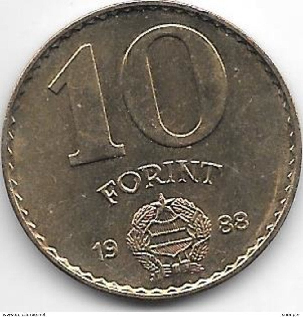 hungary 10 forint 1988 km 636 xf+, Verzenden, Hongarije, Losse munt