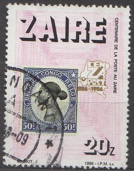 Zaïre - Eeuwfeest van de postzegel - 1986, Postzegels en Munten, Postzegels | Afrika, Ophalen of Verzenden, Gestempeld