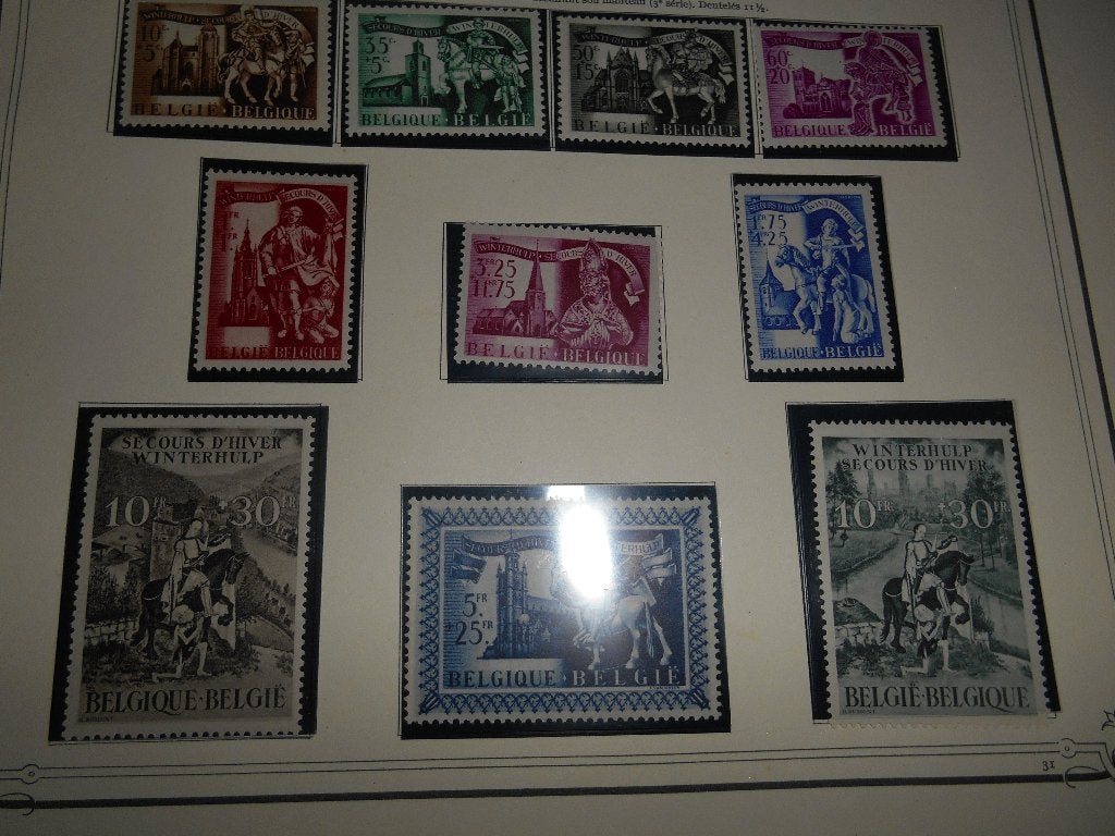 Série 10 timbres Belge St Martin de 1943/44, Enlèvement ou Envoi